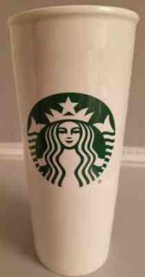 Starbucks*Green Logo*Double Wall Ceramic Travel Mug 16 Oz White Tumbler 2016 NEW - Sold on eBay Dec, 2nd 2019 for $15.99