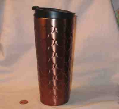 2017 Starbucks Stainless 16 Oz Coffee Tumbler Mug With Bronze Mermaid Scales