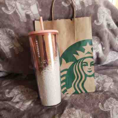 STARBUCKS **LIMITED EDITION** ROSE GOLD WITH GLITTER VENTI TUMBLR - Sold on eBay Dec, 6th 2019 for $28.00