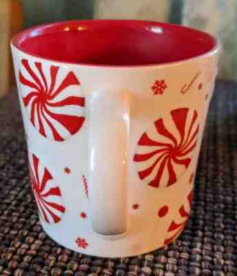 STARBUCKS Raised Peppermint Candy Cane Holiday 2007 Mug 16oz - Sold on eBay Dec, 5th 2019 for $21.00