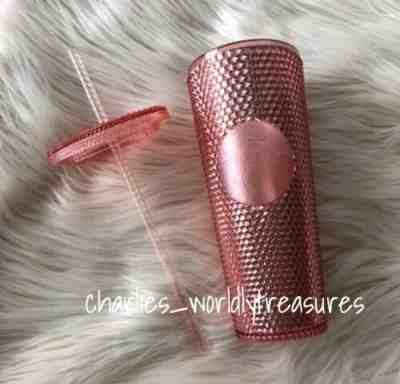 2019 Starbucks Rose Gold Pink Radiant Iridescent Sparkling Jeweled 24 oz Tumbler - Sold on eBay Dec, 5th 2019 for $59.95