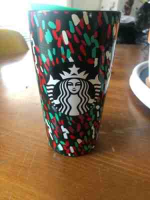 Starbucks Holiday 2019 Confetti Christmas Ceramic Travel Tumbler w/ Lid Cup - Sold on eBay Dec, 5th 2019 for $23.99
