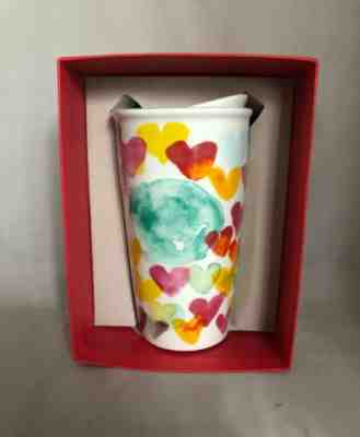 Starbucks Water Color Heart Ceramic Travel Cup 12 Oz. 2015. NWB! - Sold on eBay Dec, 5th 2019 for $40.00