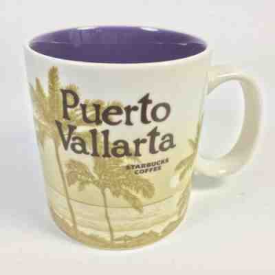 Starbucks Coffee Global Icon Mug Cup Puerto Vallarta Mexico 2014 Purple Interior - Sold on eBay Dec, 5th 2019 for $16.00