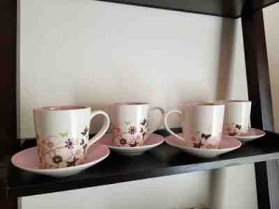 4x Starbucks Coffee Tea Mug And Saucer Set Pink Brown Green White 2006 11oz... - Sold on eBay Dec, 5th 2019 for $30.00