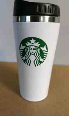 Starbucks Coffee White Stainless Steel Travel Mug 16oz White Lid 2012 Mermaid - Sold on eBay Dec, 5th 2019 for $19.99