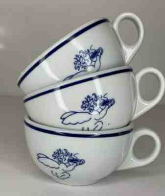 3 Starbucks Coffee Espresso Cups by Rosanna Imports 1994 Blue White Angel  - Sold on eBay Dec, 5th 2019 for $23.00