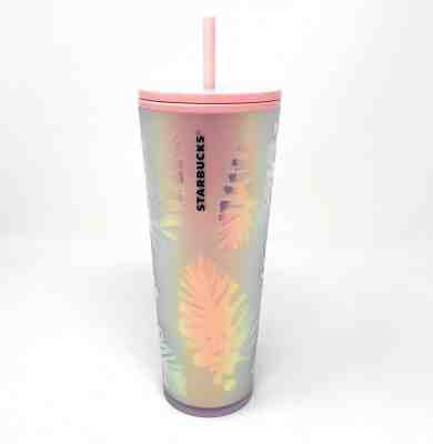 Starbucks 2019 Holiday Iridescent Rose Gold PINK Pine Cone Tumbler 24oz Cold Cup - Sold on eBay Dec, 5th 2019 for $28.95