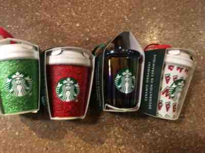 4 Starbucks Christmas 2019 Ornament Cups New Fast Ship - Sold on eBay Dec, 5th 2019 for $39.95
