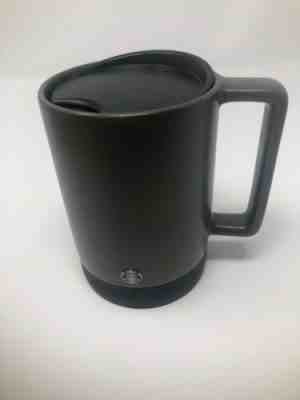 STARBUCKS Gray/Black 14oz Coffee Mug Non Slip Rubber w/ Lid NEW - Sold on eBay Dec, 5th 2019 for $22.99