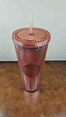 NEW!!! Starbucks 2019 Holiday BLING Rose Gold Pink Studded Tumbler Venti 24 oz  - Sold on eBay Dec, 5th 2019 for $26.95
