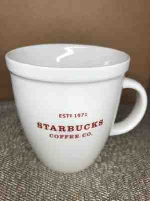 Starbucks 2007 Holiday White Abbey Coffee Mug Cup Red Letter 18oz - Sold on eBay Dec, 5th 2019 for $18.00