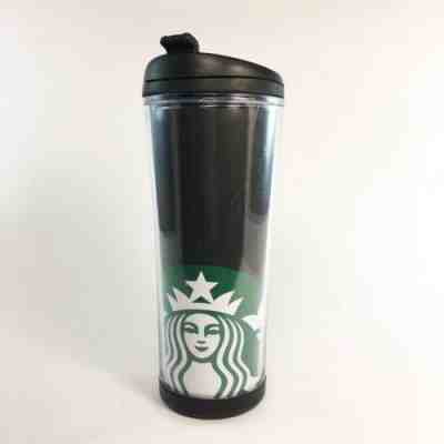 2011 Starbucks Plastic Travel Tumbler Coffee Mug Mermaid Logo Black Green 20 oz  - Sold on eBay Dec, 5th 2019 for $18.99