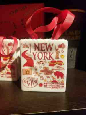 Starbucks "Been There Series"  2019 NY New York Ceramic Tote Christmas Ornament - Sold on eBay Dec, 5th 2019 for $17.99