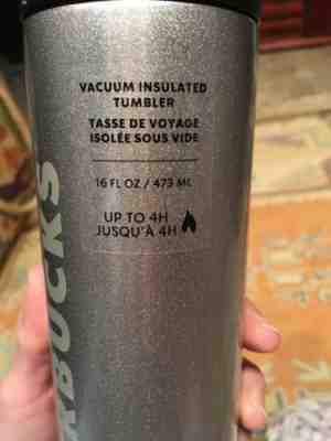 Starbucks 16 Oz. Vaccuum Insulated Sparkle Silver Tumbler, BNWT - Sold on eBay Dec, 5th 2019 for $18.99