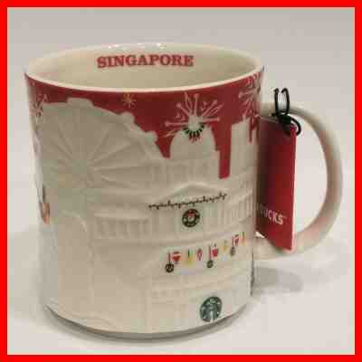 Starbucks Singapore 16oz Red Relief Mug Global City Icon Christmas Holiday - Sold on eBay Dec, 3rd 2019 for $63.99