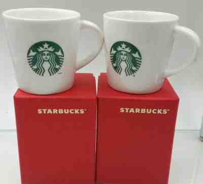 2 Starbucks Demitasse 2015 Mermaid Green Logo Demi Espresso small 3 ounce Cups - Sold on eBay Dec, 7th 2019 for $16.99