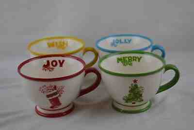 Starbucks Collectible Holiday 2007 Joy Merry Jolly WIsh Christmas Mugs x4 - Sold on eBay Dec, 7th 2019 for $46.99