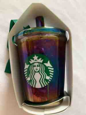 2019 Starbucks Black Iridescent Coffee Cup Christmas Holiday Ornament Ceramic - Sold on eBay Dec, 7th 2019 for $16.00