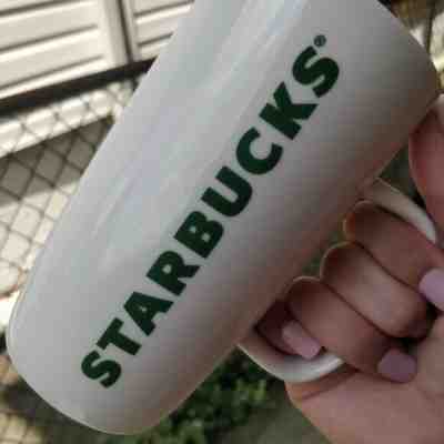 Starbucks Coffee Tall 17 Oz White Green Logo Latte Mug - Sold on eBay Dec, 7th 2019 for $20.00