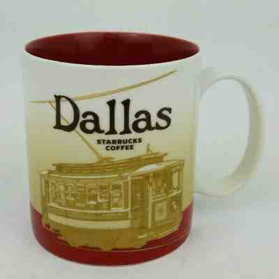 Starbucks Dallas Icon Trolley Car Collectors Series Coffee Mug Cup 16oz 2009 Red - Sold on eBay Dec, 7th 2019 for $19.97