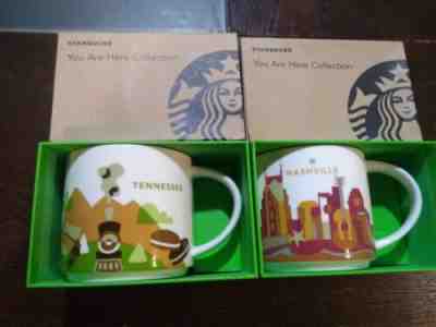 Starbucks you are here Tennessee and Nashville Mugs - Sold on eBay Dec, 7th 2019 for $30.00