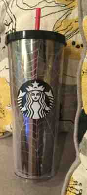 Starbucks Limited Edition Halloween 2019 Silver Glitter Spider Web Tumbler 24 oz - Sold on eBay Dec, 7th 2019 for $26.99