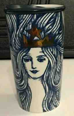 STARBUCKS Anniversary 12oz Tumbler Gold Crown Siren Mermaid Travel Mug - Sold on eBay Dec, 7th 2019 for $32.50