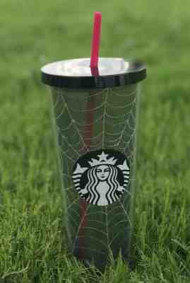 Starbucks Halloween Tumbler 2019 Glitter Spiderweb Cup Limited Edition Fall - Sold on eBay Dec, 6th 2019 for $28.00