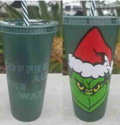 THE SANTA GRINCH FACE STARBUCKS REUSABLE CUP TUMBLER GREEN NEW - Sold on eBay Dec, 6th 2019 for $19.95