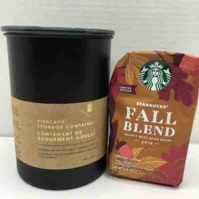 Starbucks Stainless Airscape Storage Container Canister + Fall Blend Coffee - Sold on eBay Dec, 6th 2019 for $55.00