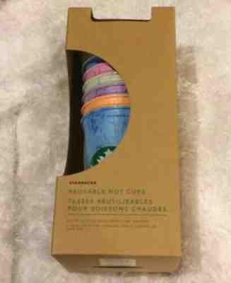 Starbucks Marble Hot Cups Reusable 6 Cup With Lids New 16 oz - Sold on eBay Dec, 6th 2019 for $28.00
