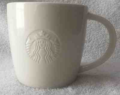 New! STARBUCKS White V Venti (20 oz) Vente Mug Embossed Siren 2010 Mermaid Logo - Sold on eBay Dec, 6th 2019 for $24.99