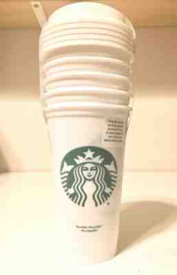 Starbucks Reusable To-Go Cups 5 pc White 16 fl.oz BPA Free Recyclable Gift Set - Sold on eBay Dec, 6th 2019 for $18.99