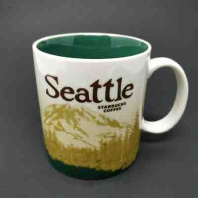 Starbucks 2008 Seattle Coffee Mug Mt. Rainier Icon Collector Series 16 Oz Cup - Sold on eBay Dec, 6th 2019 for $149.00