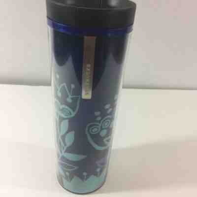 2013 STARBUCKS COFFEE Plastic Tumbler Travel Mug Blue Purple Floral NWOT - Sold on eBay Dec, 6th 2019 for $15.74