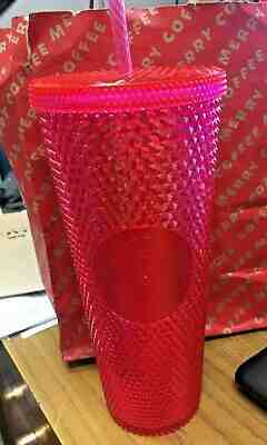 NEW 24 oz Starbucks Hot Pink Studded Holiday Siren tumbler--will sell out fast! - Sold on eBay Dec, 6th 2019 for $29.99