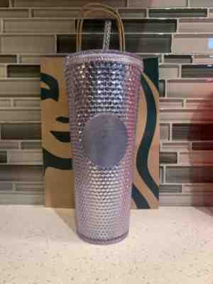 NEW STARBUCKS 2019 Venti Bling Platinum  Studded Cold Cup Tumbler WINTER HOLIDAY - Sold on eBay Dec, 6th 2019 for $75.00