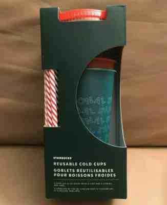 Starbucks 2019 Holiday Christmas Reusable Cold Cups 24oz 5 pack - READY TO SHIP - Sold on eBay Dec, 6th 2019 for $16.50