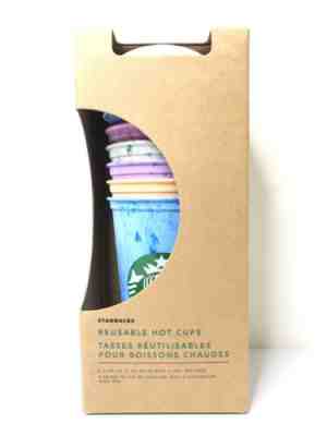 NEW Starbucks 2019 Color HOT Cups- 6 Cups With 6 Lids -Reusable RARE - Sold on eBay Dec, 6th 2019 for $19.95