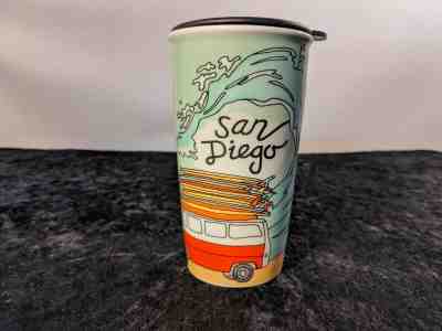 Surfs Up! 2016 Starbucks 12oz San Diego Travel Tumbler Van Surfboard Beach Waves - Sold on eBay Dec, 6th 2019 for $32.99