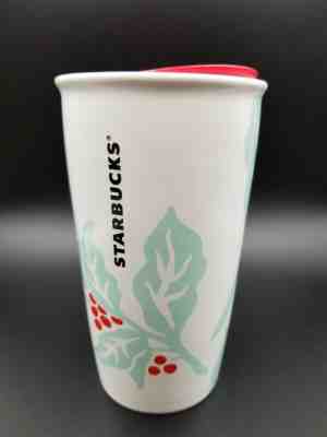 Starbucks Limited Ed Christmas Coffee Berry Ceramic Travel Tumbler Mug & Lid NEW - Sold on eBay Dec, 6th 2019 for $25.95