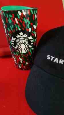 Starbucks Holiday 2019 Confetti Ceramic Tumbler, including new Starbucks hat cap - Sold on eBay Dec, 6th 2019 for $30.00