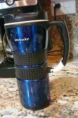 STARBUCKS EXTREME CARABINER BLUE TRAVEL TUMBLER 16 oz  - Sold on eBay Dec, 6th 2019 for $15.85