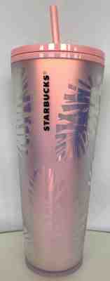 Starbucks 2019 Holiday Holographic Iridescent Palm Leaf 24 Oz Tumbler - Sold on eBay Dec, 6th 2019 for $49.99