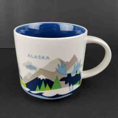 Starbucks Alaska You Are Here YAH 2015 Retired Mug Coffee Tea 14oz Moose Blue - Sold on eBay Dec, 8th 2019 for $39.96