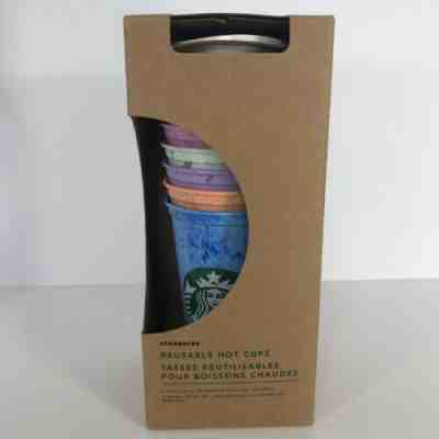 Starbucks Marble Reusable Hot Cups 6 Variety Colors Drink Cup New - Sold on eBay Dec, 8th 2019 for $24.99