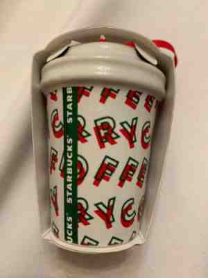 2019 Starbucks Merry Coffee Christmas Holiday Ornament Ceramic New - Sold on eBay Dec, 7th 2019 for $15.00