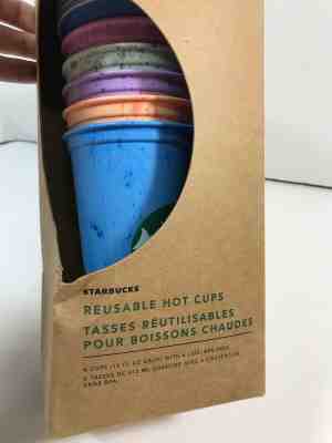 Starbucks Reusable Hot Cup Collection Marble Rainbow Pack Of 6 Lids 16 oz 2019 - Sold on eBay Dec, 7th 2019 for $22.91