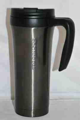 Starbucks Gun Metal Tone Metal 16 oz Travel Mug with Screw On Top and Handle - Sold on eBay Dec, 7th 2019 for $15.99
